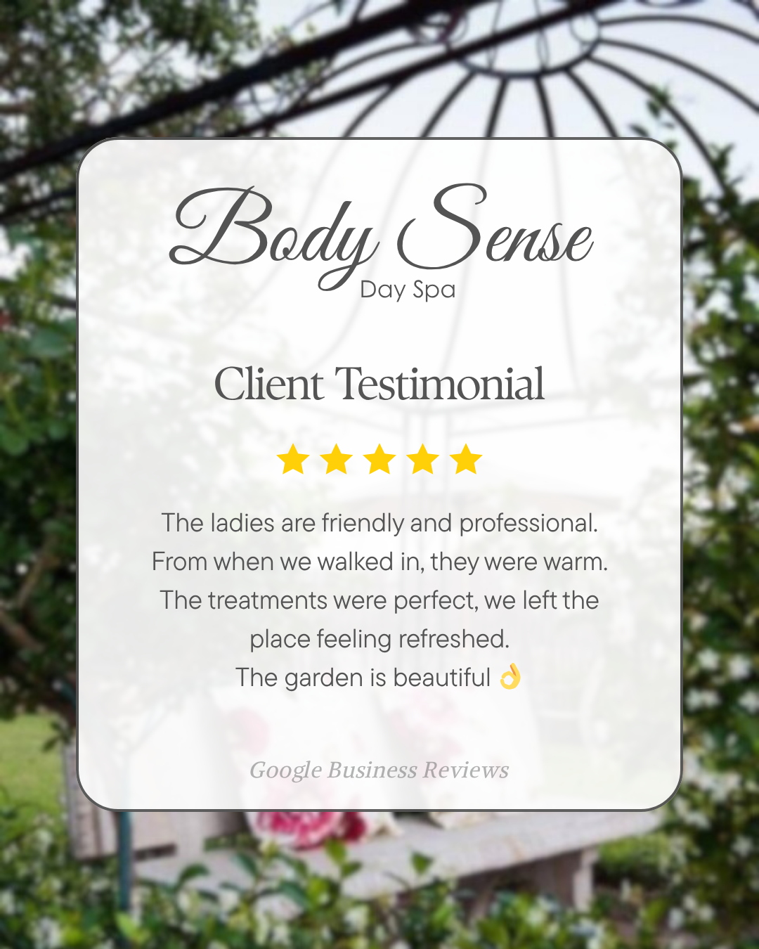 Body Sense Day Spa Review Post